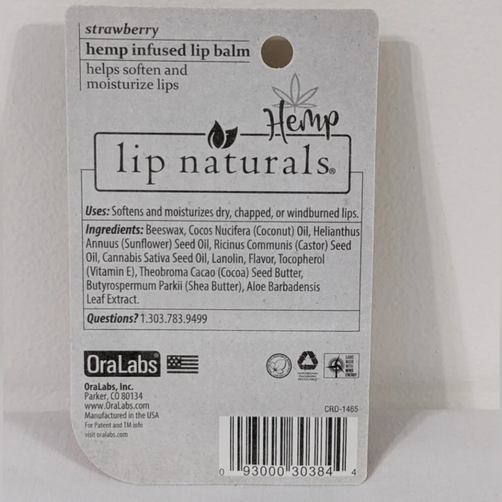 Hemp Infused Strawberry Lip Balm